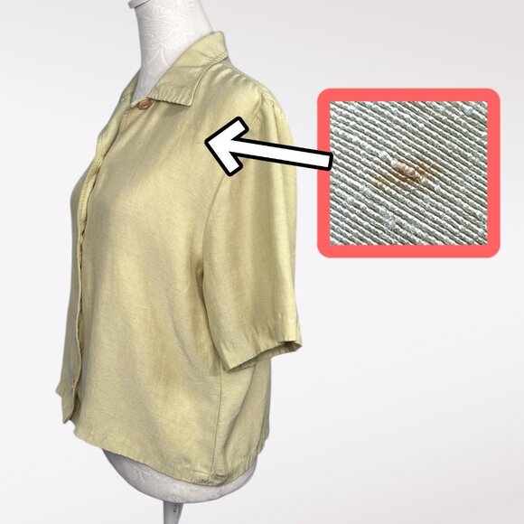 Vintage Stillo Collection Linen Rayon Button Up Shirt Made In USA Small - Picture 6 of 9